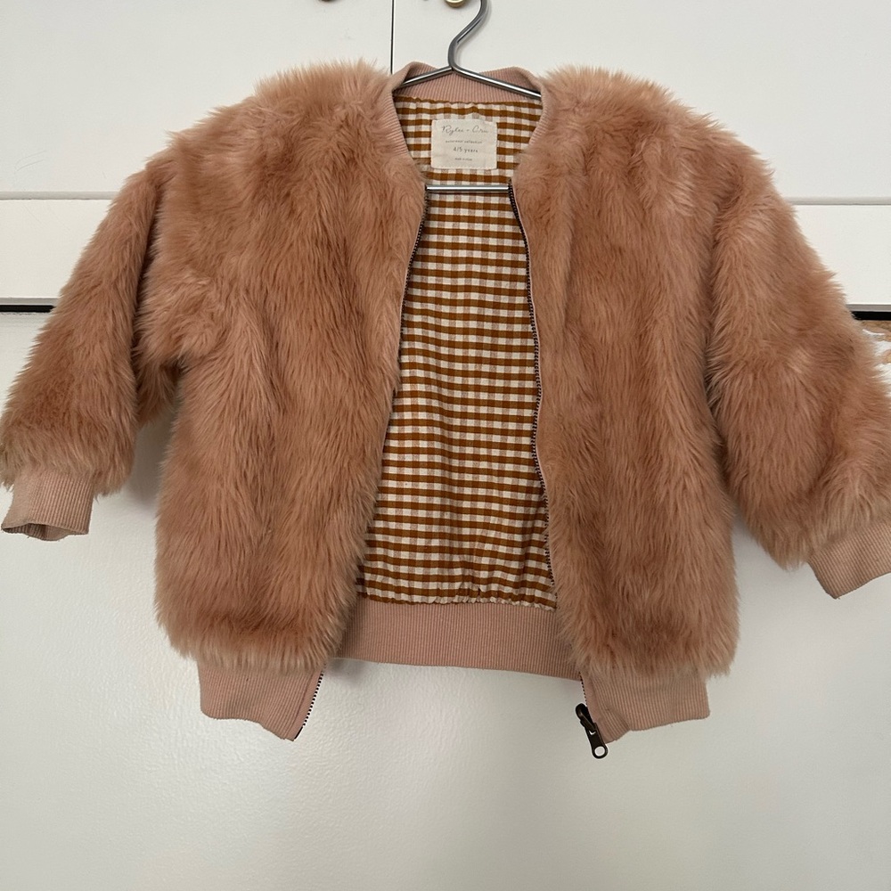 Rylee + Cru Faux Fur Jacket - Brown